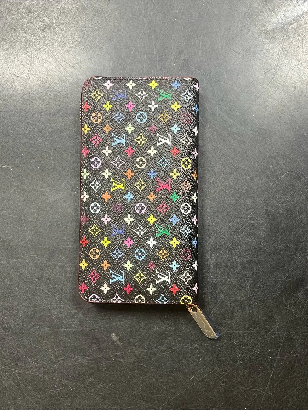 Louis Vuitton Black Multicolor Monogram Zip Card Holder